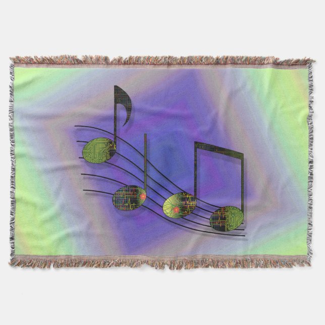 Dubstep Notes Thline Blanket Filt (Framsidan)