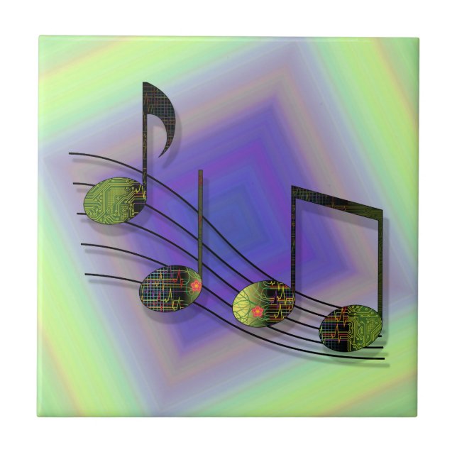 Dubstep Notes Tile Kakelplatta (Framsidan)