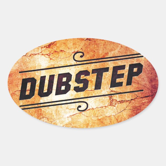Dubstep Ovalt Klistermärke (Framsida)