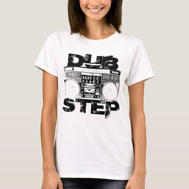 Dubstep Svart Boombox T Shirt (Framsida)