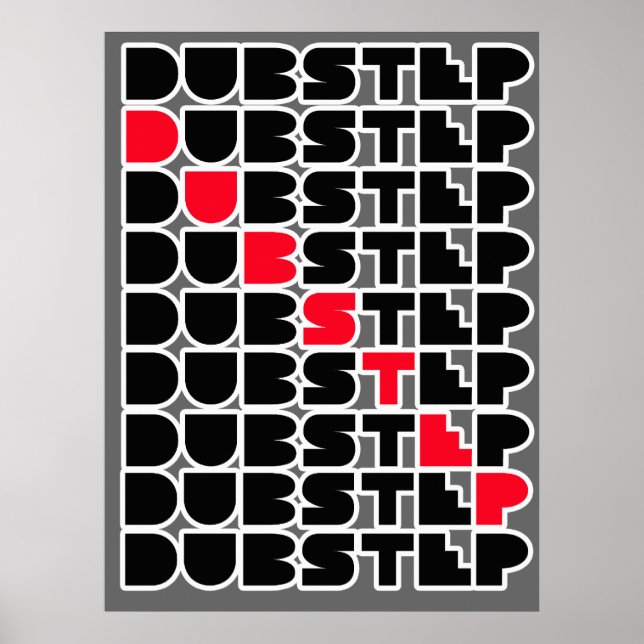 Dubstep WALL-tjejer Dubstep-musik Poster (Framsidan)