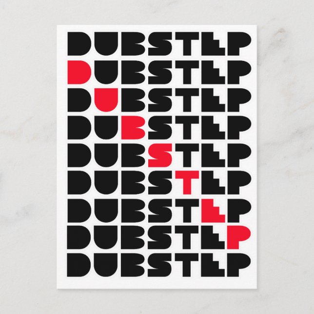 Dubstep WALL-tjejer Dubstep-musik Vykort (Framsida)