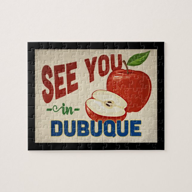 Dubuque Iowa Apple - Vintage resor Pussel (Horisontell)