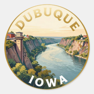 Dubuque Iowa Bluff Resa Runt Klistermärke