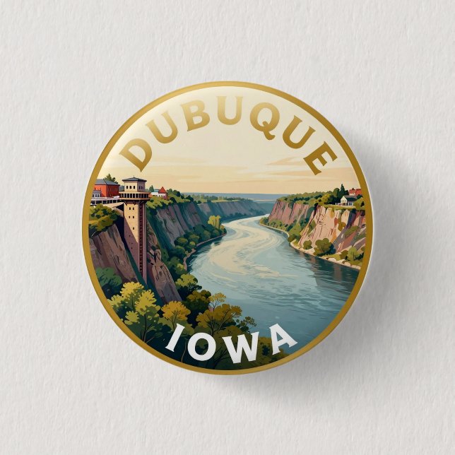 Dubuque Iowa Bluff Travel Knapp (Framsida)
