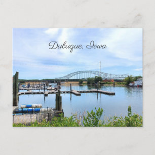 Dubuque, Iowa Bride över floden Mississippi Vykort