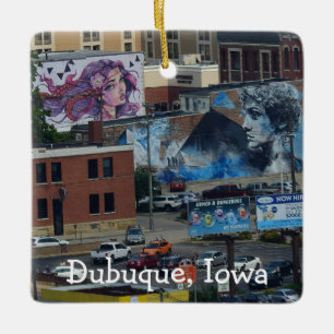 Dubuque, Iowa City View Graffiti Murals Julgransprydnad Keramik