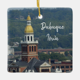 Dubuque, Iowa City View jul Ceramic Ornament