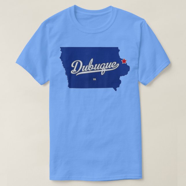 Dubuque Iowa IA Karta T Shirt (Design framsida)