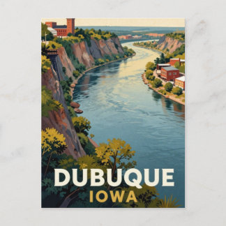 Dubuque Iowa Mississippi River Resa Vykort