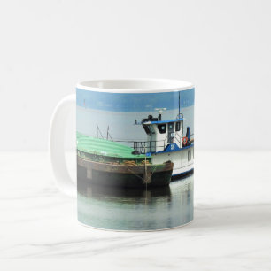Dubuque, Iowa Pusher Boat vid Mississippifloden Kaffemugg