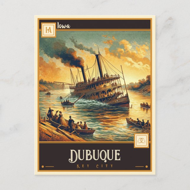 Dubuque, Iowa | VINTAGE Vykort (Framsida)