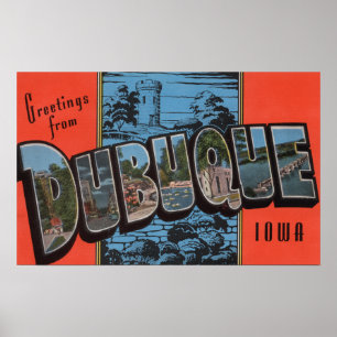Dubuque IowaLarge brev ScenesDubuque, IA Poster