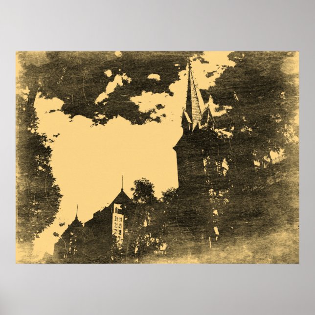 Duc Ba Church - Vintage affisch (Framsidan)