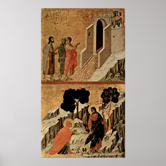 Duccio di Buoninsegna - Jesus och Mary Magdalene Poster (Framsidan)