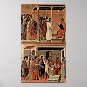 Duccio di Buoninsegna - Kristus före Pilatus Poster
