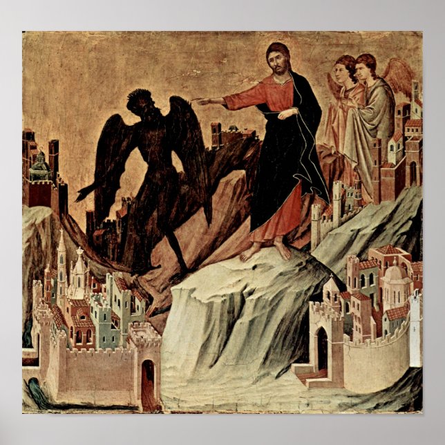 Duccio di Buoninsegna - Kristus Temptation Poster (Framsidan)