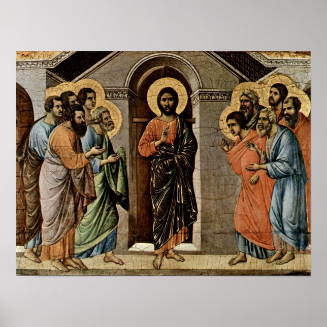 Duccio di Buoninsegna - Kristus verkar vara Apostl Poster (Framsidan)