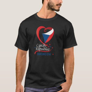 Duchcov Czech Republic Heart Flagga Lejon Jacka av T Shirt