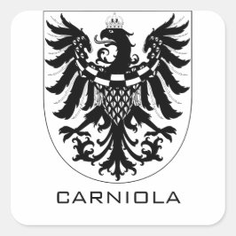 Duchy of Carniola Monochrome Heraldic Art  Fyrkantigt Klistermärke