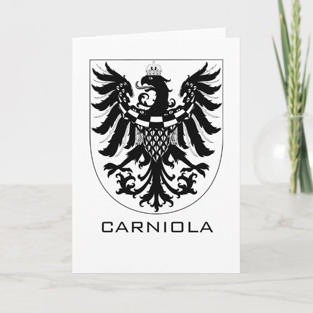 Duchy of Carniola Monochrome Heraldic Art  Kort (Framsida)