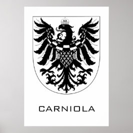 Duchy of Carniola Monochrome Heraldic Art  Poster