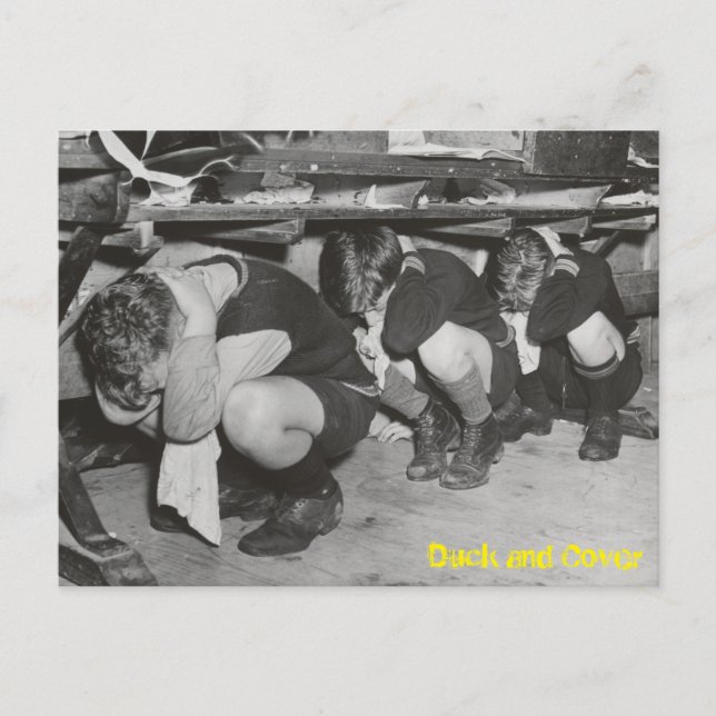 Duck and Cover- vykort (Framsida)