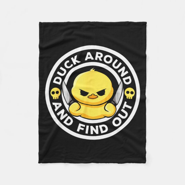 Duck Around And Find Out I Love Duck Lover Funny R Fleecefilt (Framsidan)