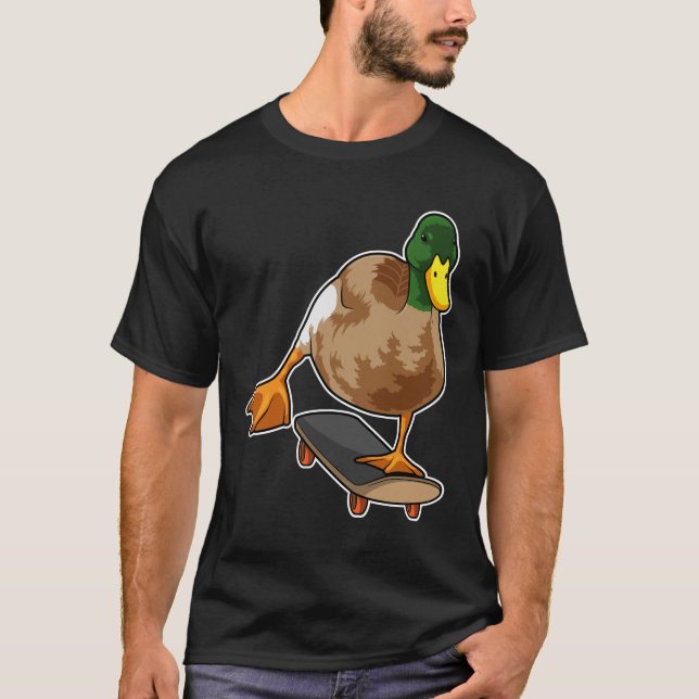 Duck as Skater with Skateboard T Shirt (Framsida)