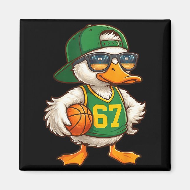 Duck Basketball 67 Gen Alpha Slang Srts Men Boys K Magnet (Framsidan)