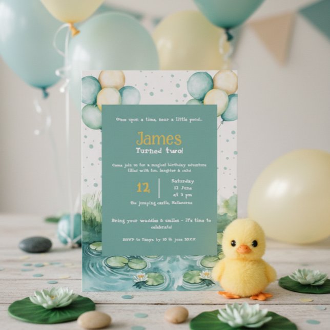 Duck Birthday Invitation • Watercolor Little Duck  Inbjudningar (Skapare uppladdad)
