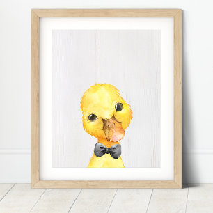 Duck Bowtie Farm Nursery Konsttryck Poster