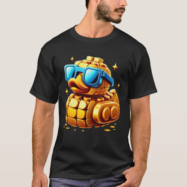 Duck Builder Block Construction Master Gold Sungla T Shirt (Framsida)