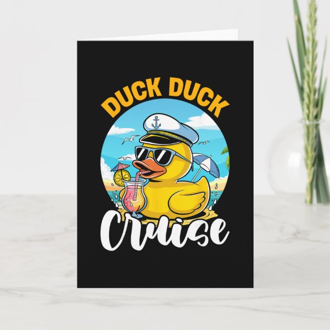 Duck Duck Cruise Funny Family Cruising Matching Gr Kort (Framsida)
