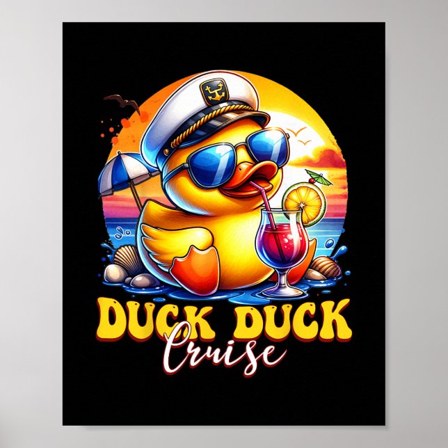 Duck Duck Cruise Funny Family Cruising Matching Gr Poster (Framsidan)