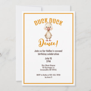 Duck Duck Deuce Andra Födelsedagen Inbjudningar