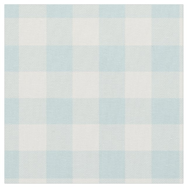 Duck Egg Blue & White Plaid Gingham Tyg (Närbild)