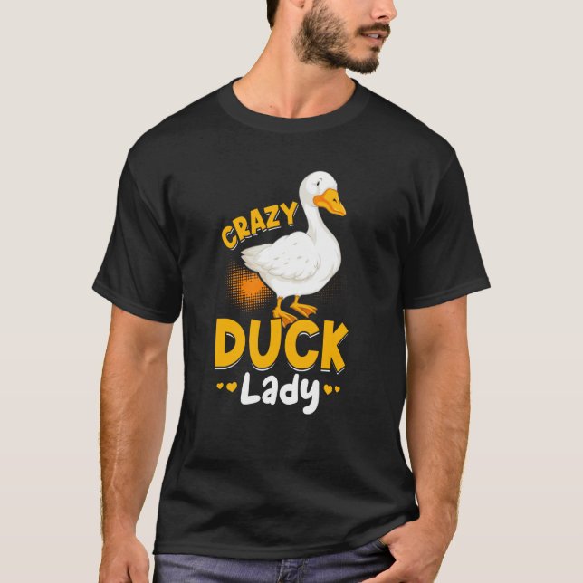 Duck Farm Animals Crazy Duck Lady T Shirt (Framsida)