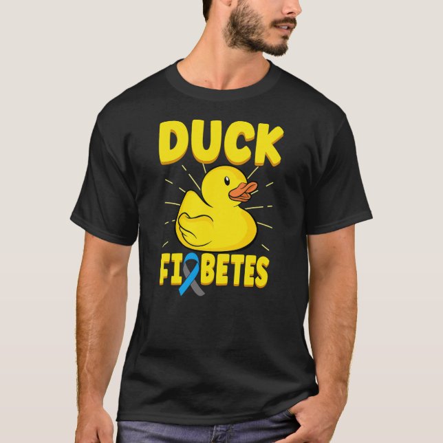 Duck Fiabetes Funny Yellow Duck Diabetic Diabetes  T Shirt (Framsida)