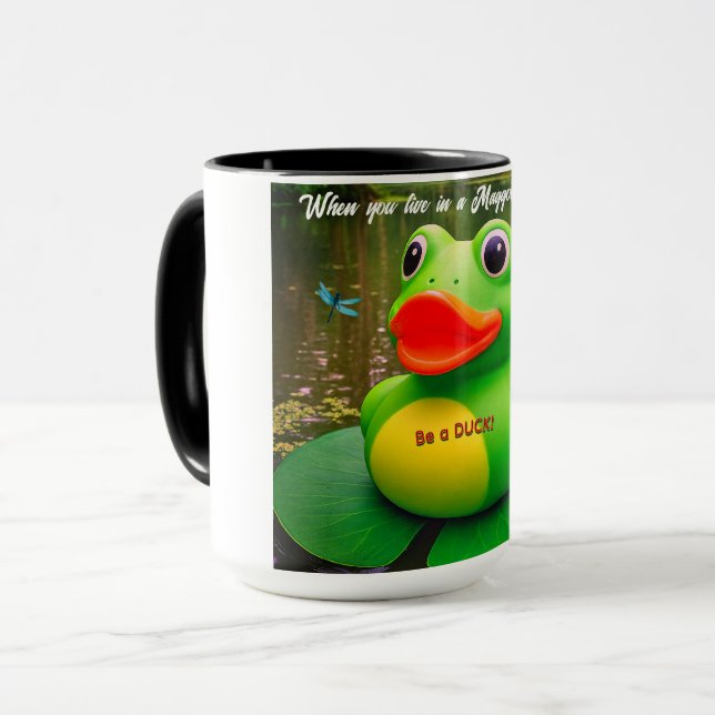 Duck Frog Swamp Custom Coffee Mugs Mugg (Framsida vänster)