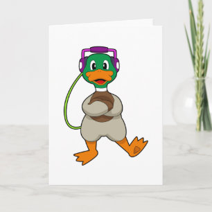 Duck Headphone Musik Kort