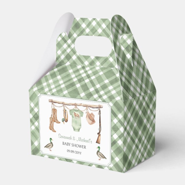 Duck Hunter Baby Shower Favor Box Presentaskar (Framsidan Sidan)