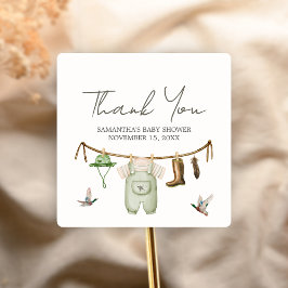 Duck Hunting Baby Shower Fyrkantigt Klistermärke