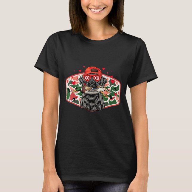 Duck Hunting Black Lab Camo Valentine's Day Xoxo H T Shirt (Framsida)