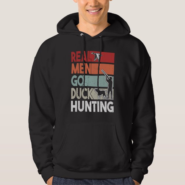 Duck Hunting Men with Duck Hunting Dog  1 Hoodie (Framsida)