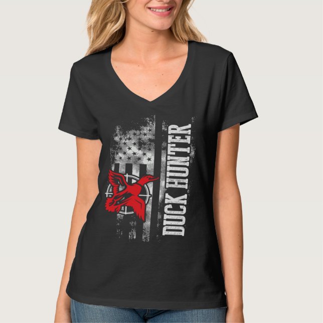Duck Hunting Season  Hunter T Shirt (Framsida)