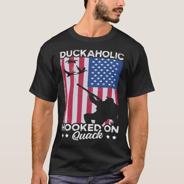 Duck Hunting Waterfowl Hunting Duckaholic Quack  3 T Shirt (Framsida)