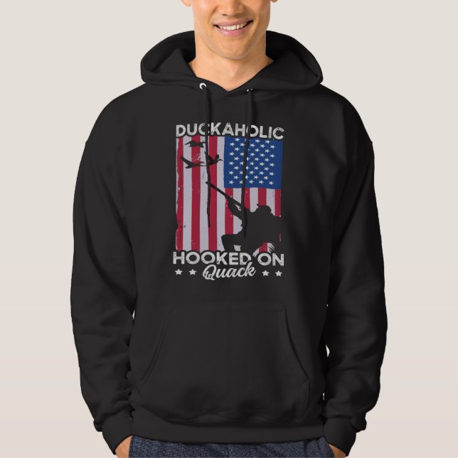 Duck Hunting Waterfowl Hunting Duckaholic Quack Hoodie (Framsida)