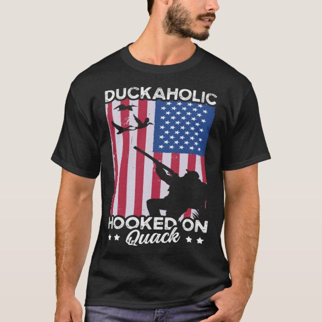 Duck Hunting Waterfowl Hunting Duckaholic Quack T Shirt (Framsida)
