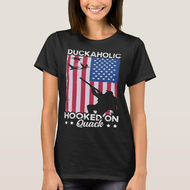 Duck Hunting Waterfowl Hunting Duckaholic Quack T Shirt (Framsida)